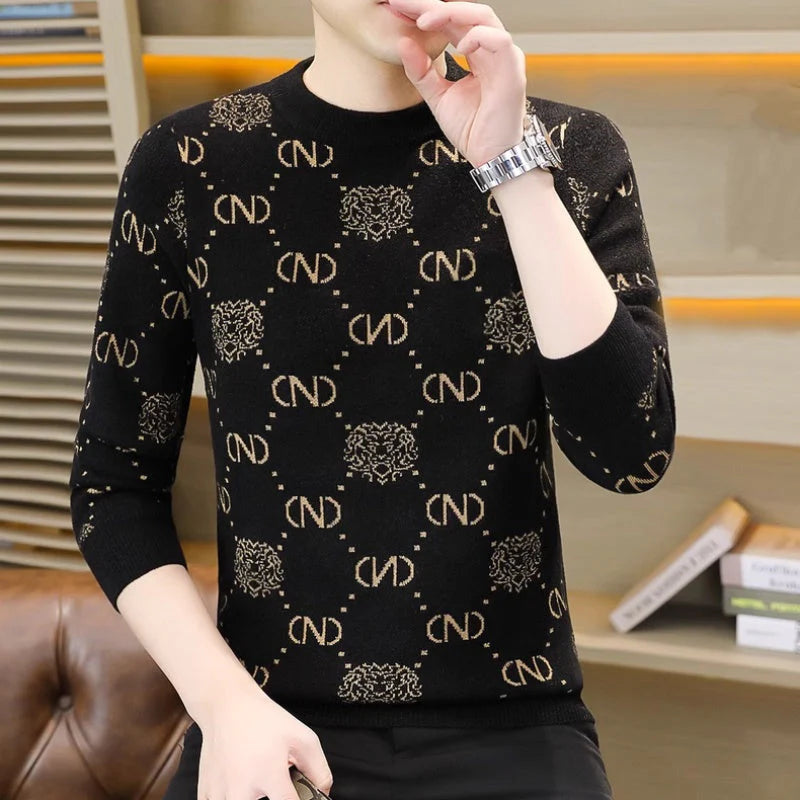 Men's Crew Neck Printed Sweater