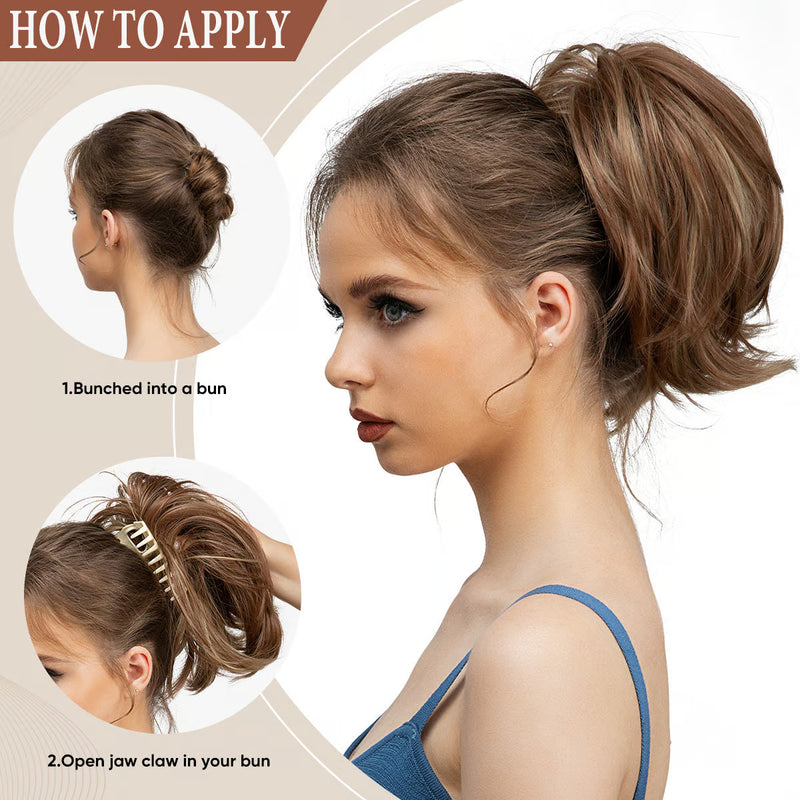 Messy ponytail clip hair