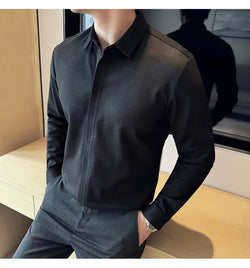 NEW Men's casual zipper long sleeve shirt